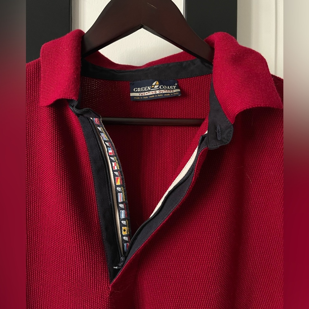 Green Coast Men’s Large Yachting Half Zip Sweater
